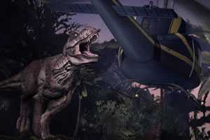 Boze dino's in trailer Jurassic Park adventuregame